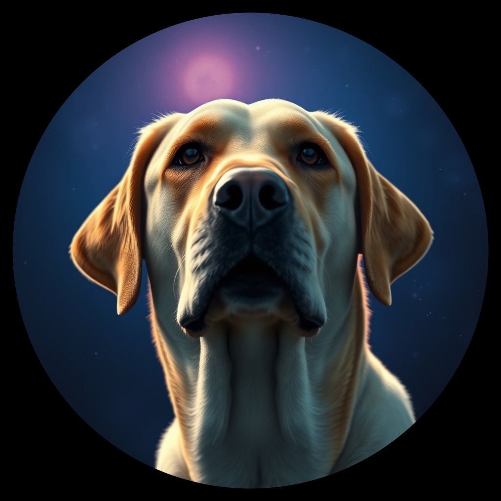 Cosmic medallion portrait of cHD10_426_cHD10_426, a Labrador Or Golden Retriever