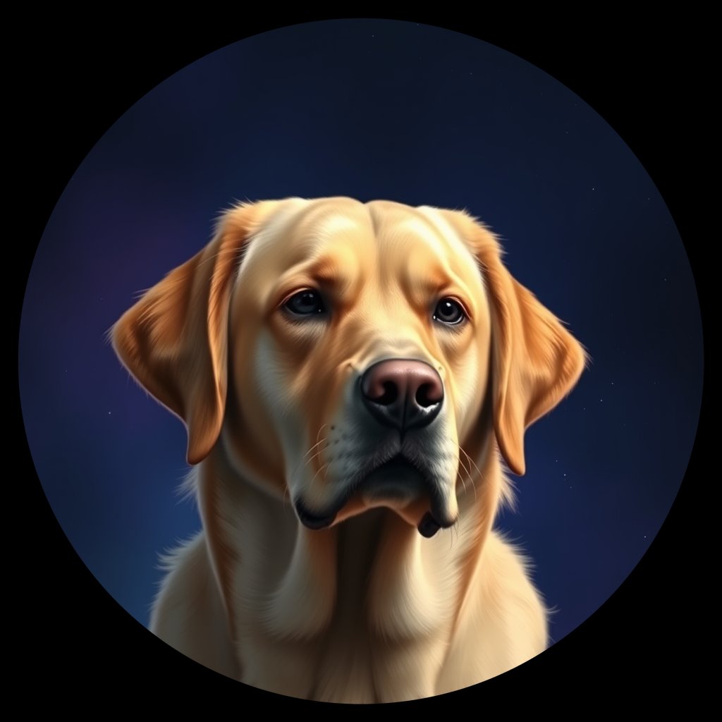 Cosmic medallion portrait of cHD10_427_cHD10_427, a Labrador Or Golden Retriever