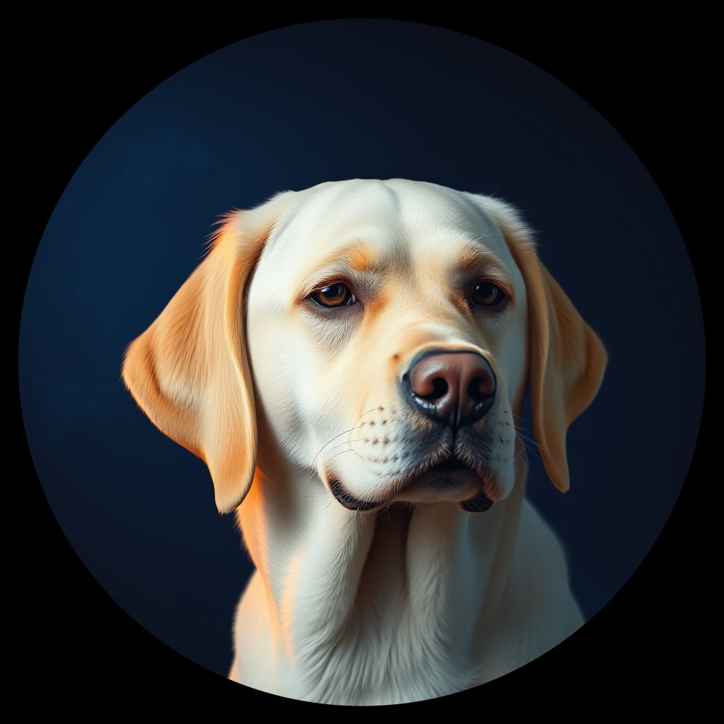 Cosmic medallion portrait of cHD10_431_cHD10_431, a Labrador Or Golden Retriever