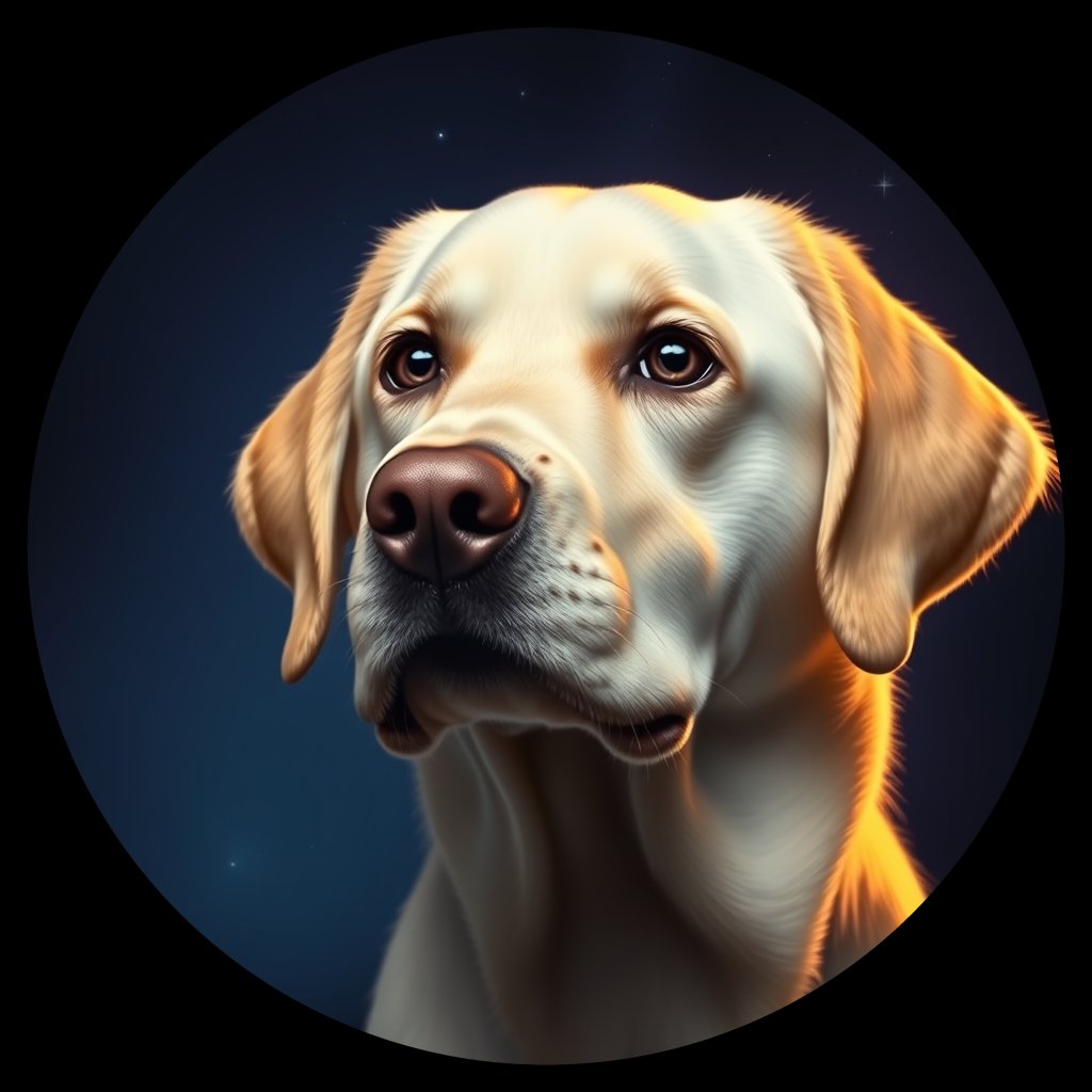 Cosmic medallion portrait of cHD10_434_cHD10_434, a Labrador Or Golden Retriever