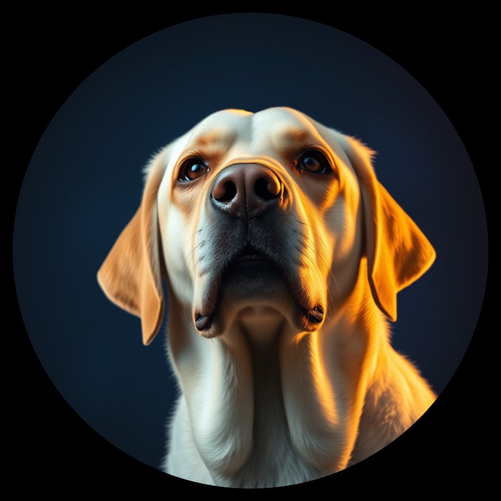 Cosmic medallion portrait of cHD10_450_cHD10_450, a Labrador Or Golden Retriever