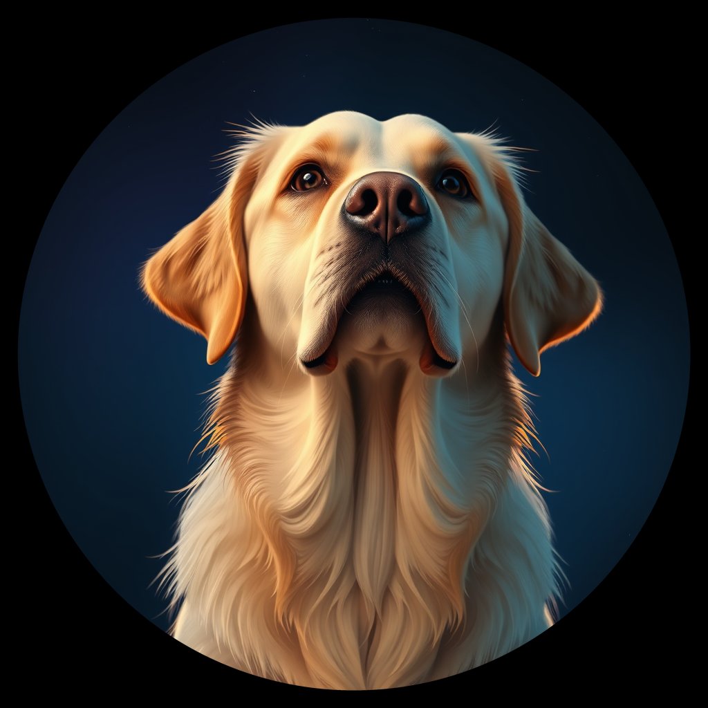 Cosmic medallion portrait of cHD10_475_cHD10_475, a Labrador Or Golden Retriever