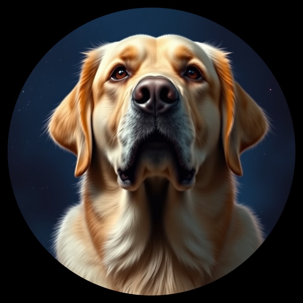 Cosmic medallion portrait of cHD10_483_cHD10_483, a Labrador Or Golden Retriever
