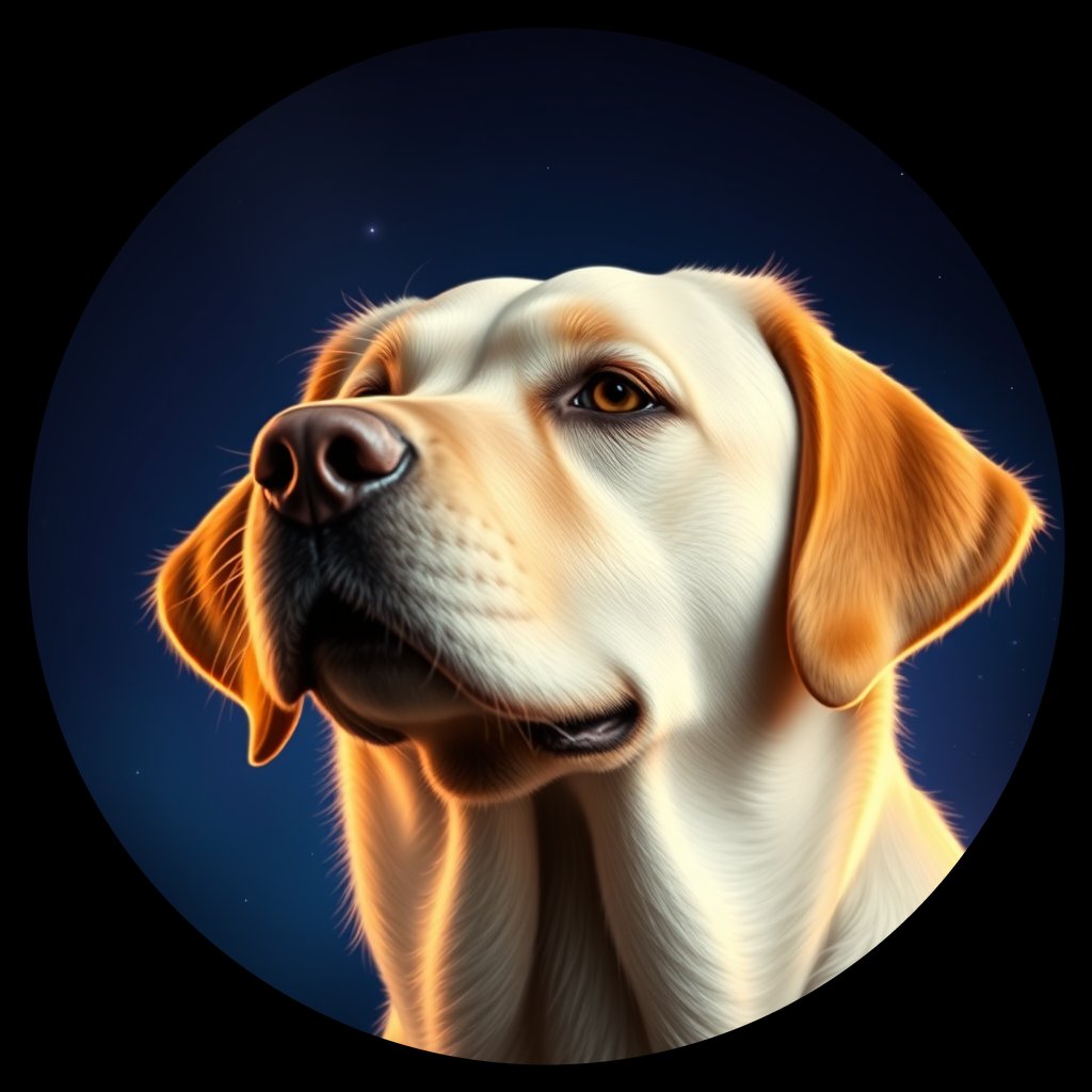 Cosmic medallion portrait of cHD10_487_cHD10_487, a Labrador Or Golden Retriever