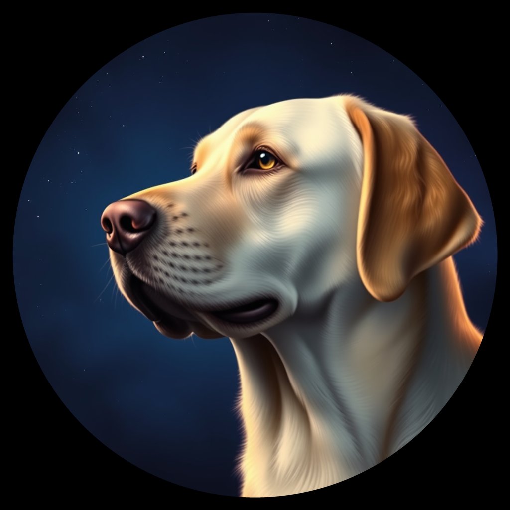 Cosmic medallion portrait of cHD10_511_cHD10_511, a Labrador Or Golden Retriever