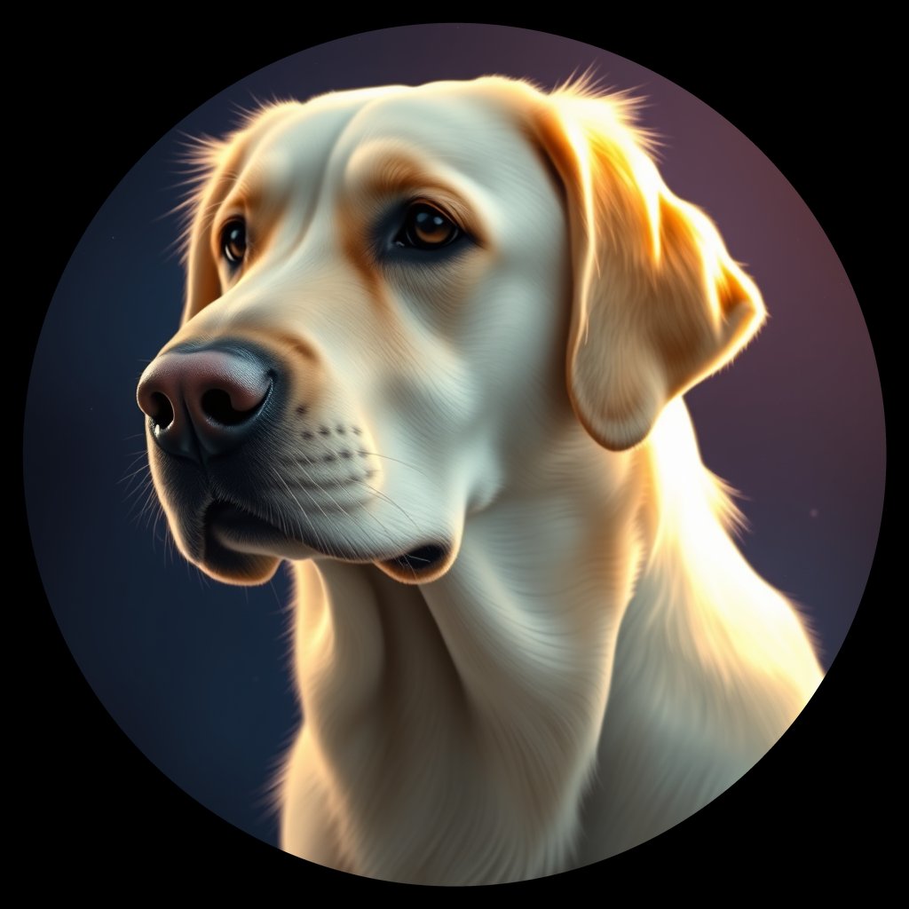 Cosmic medallion portrait of cHD10_513_cHD10_513, a Labrador Or Golden Retriever