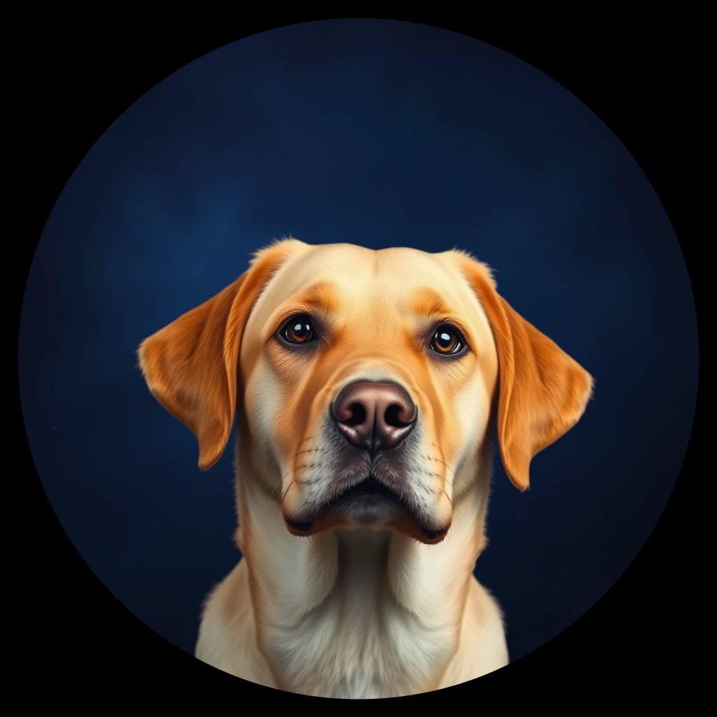 Cosmic medallion portrait of cHD10_517_cHD10_517, a Labrador Or Golden Retriever