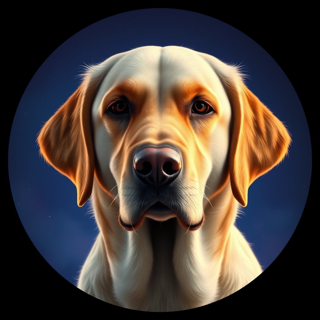 Cosmic medallion portrait of cHD10_519_cHD10_519, a Labrador Or Golden Retriever