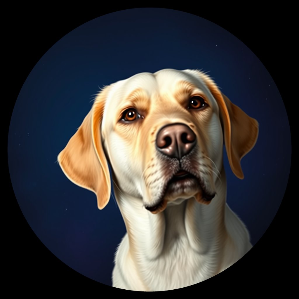 Cosmic medallion portrait of cHD10_524_cHD10_524, a Labrador Or Golden Retriever