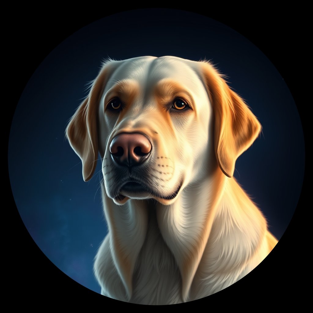 Cosmic medallion portrait of cHD10_531_cHD10_531, a Labrador Or Golden Retriever