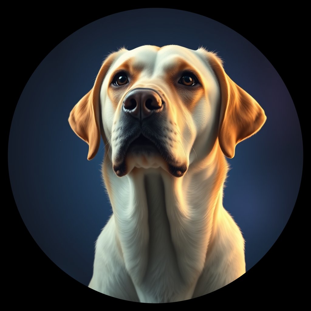 Cosmic medallion portrait of cHD10_532_cHD10_532, a Labrador Or Golden Retriever