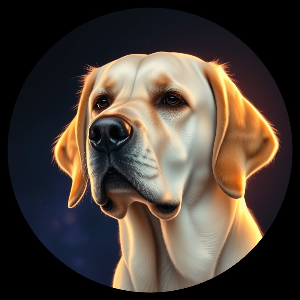 Cosmic medallion portrait of cHD10_533_cHD10_533, a Labrador Or Golden Retriever