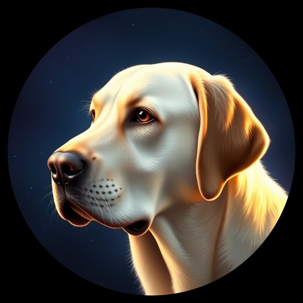 Cosmic medallion portrait of cHD10_534_cHD10_534, a Labrador Or Golden Retriever