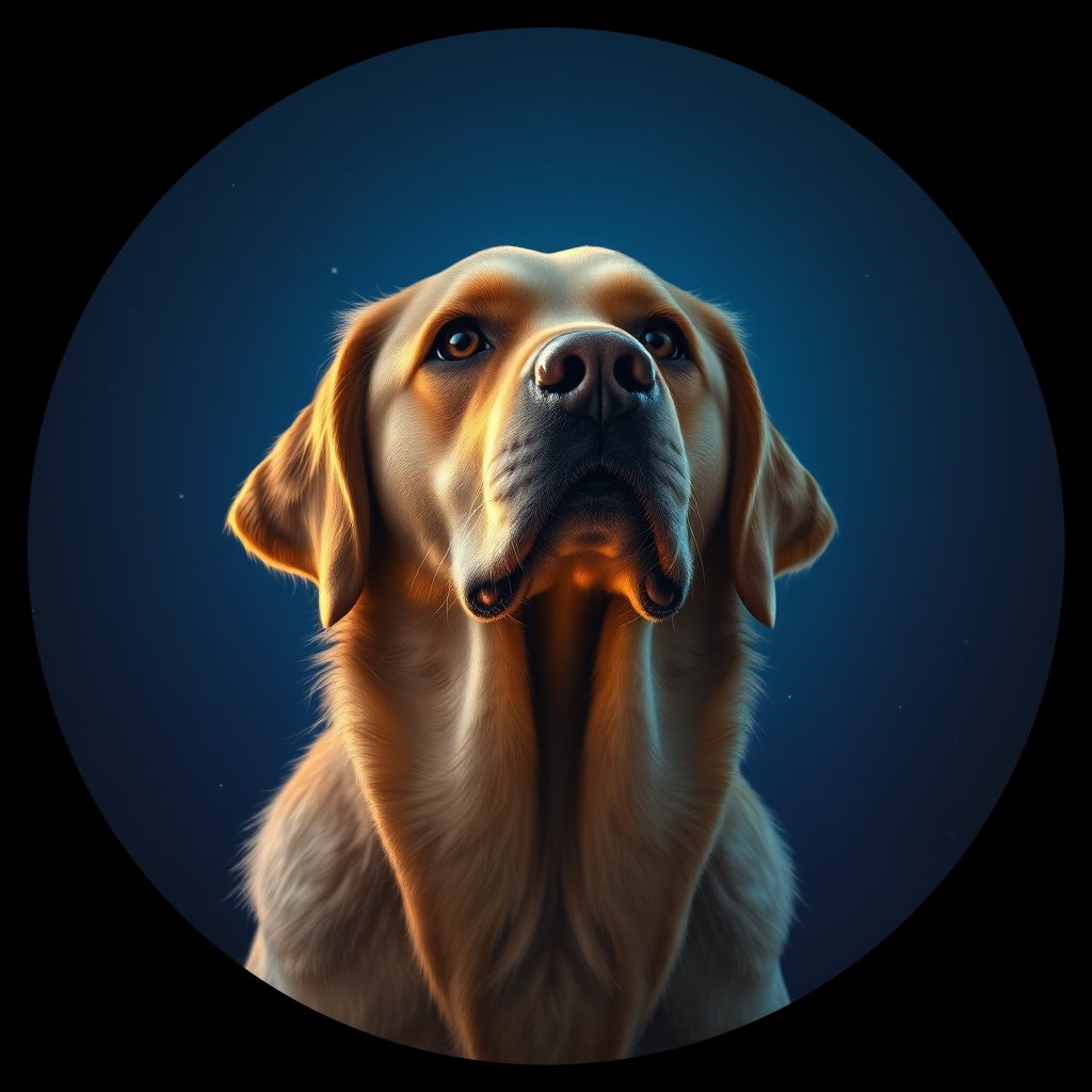 Cosmic medallion portrait of cHD10_545_cHD10_545, a Labrador Or Golden Retriever