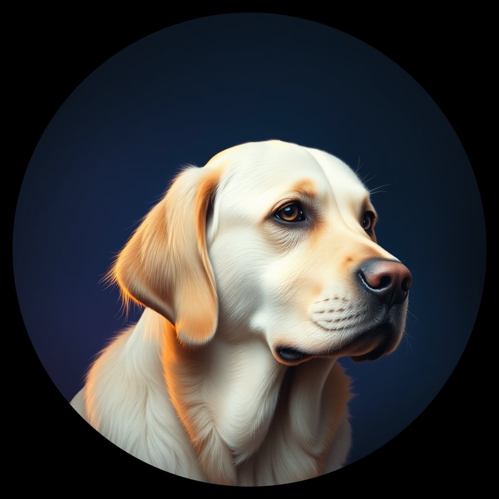 Cosmic medallion portrait of cHD10_548_cHD10_548, a Labrador Or Golden Retriever