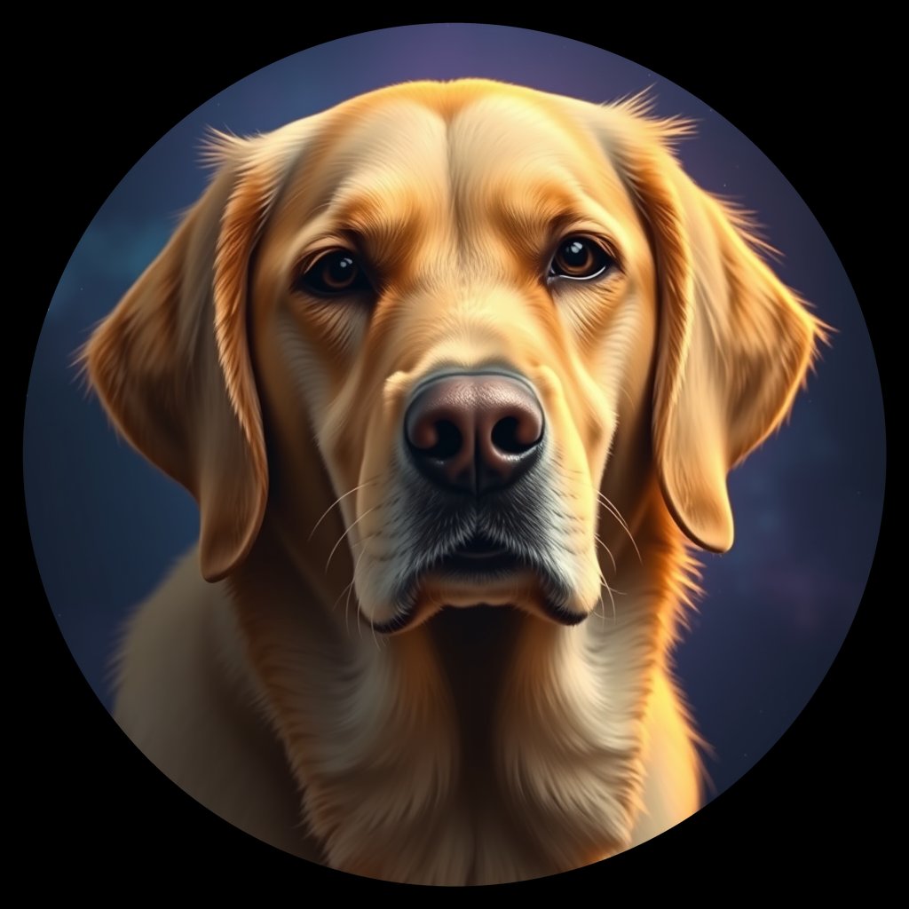 Cosmic medallion portrait of cHD10_551_cHD10_551, a Labrador Or Golden Retriever