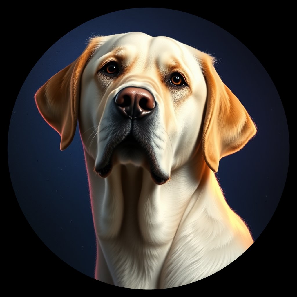 Cosmic medallion portrait of cHD10_554_cHD10_554, a Labrador Or Golden Retriever