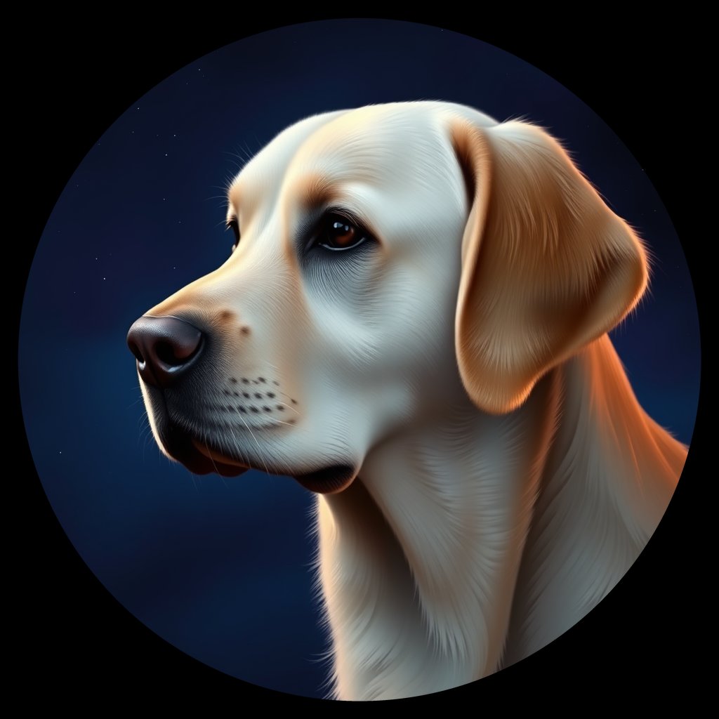 Cosmic medallion portrait of cHD10_559_cHD10_559, a Labrador Or Golden Retriever