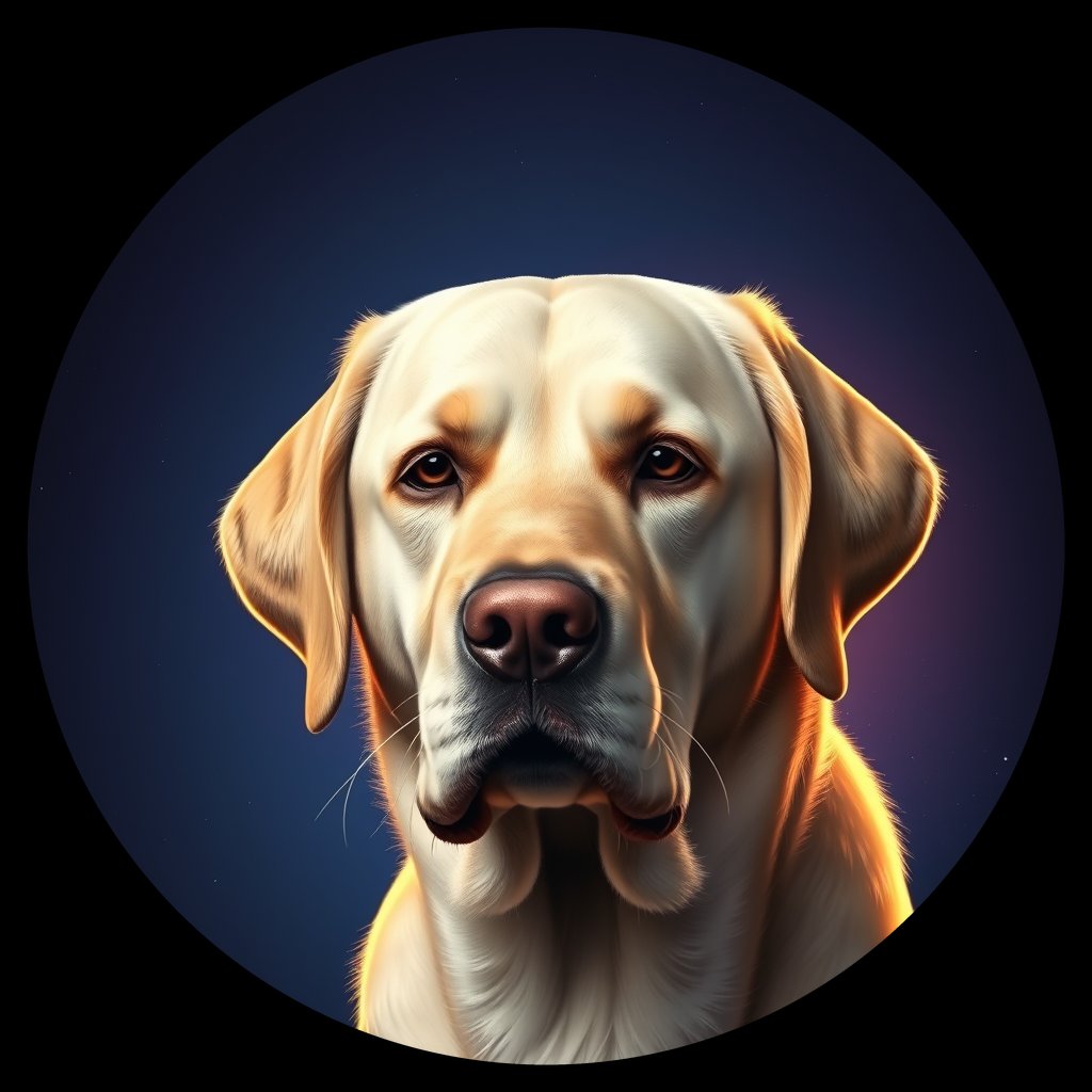 Cosmic medallion portrait of cHD10_560_cHD10_560, a Labrador Or Golden Retriever