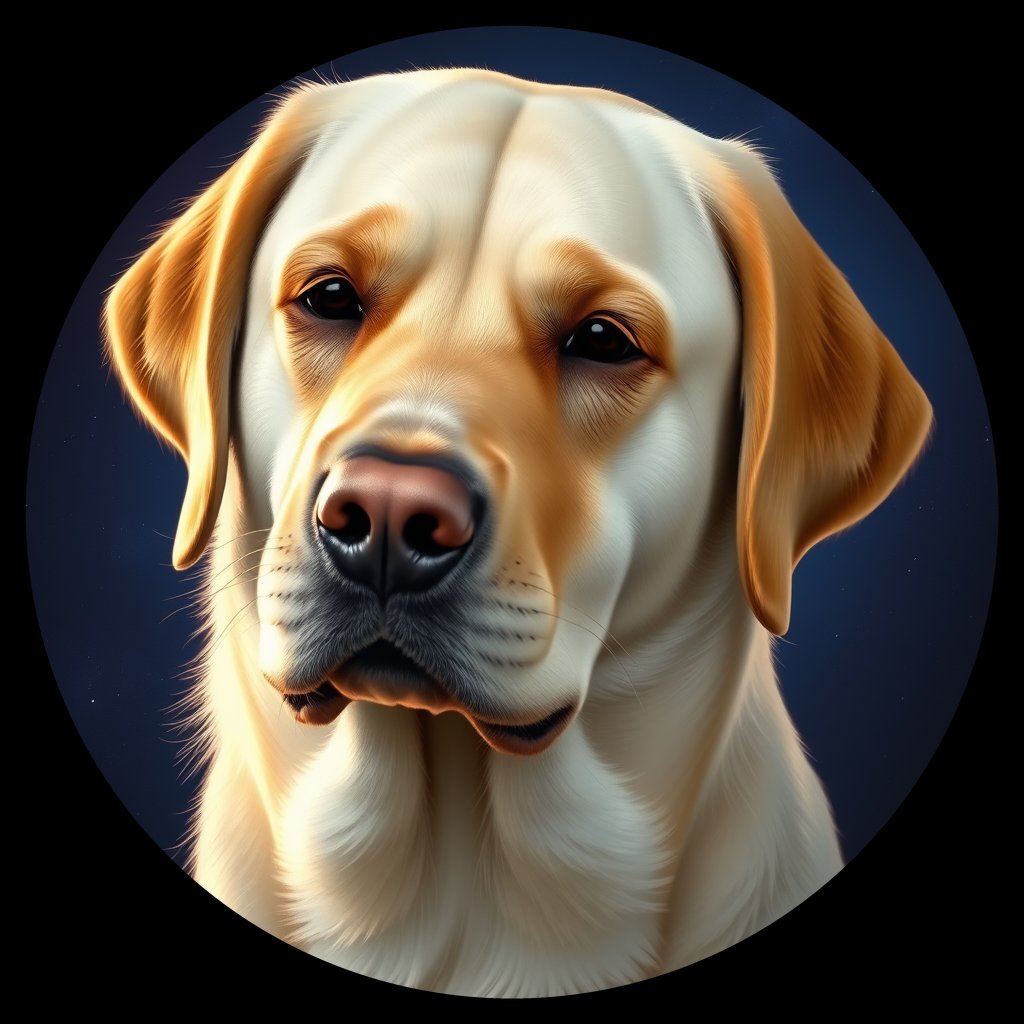 Cosmic medallion portrait of cHD10_564_cHD10_564, a Labrador Or Golden Retriever