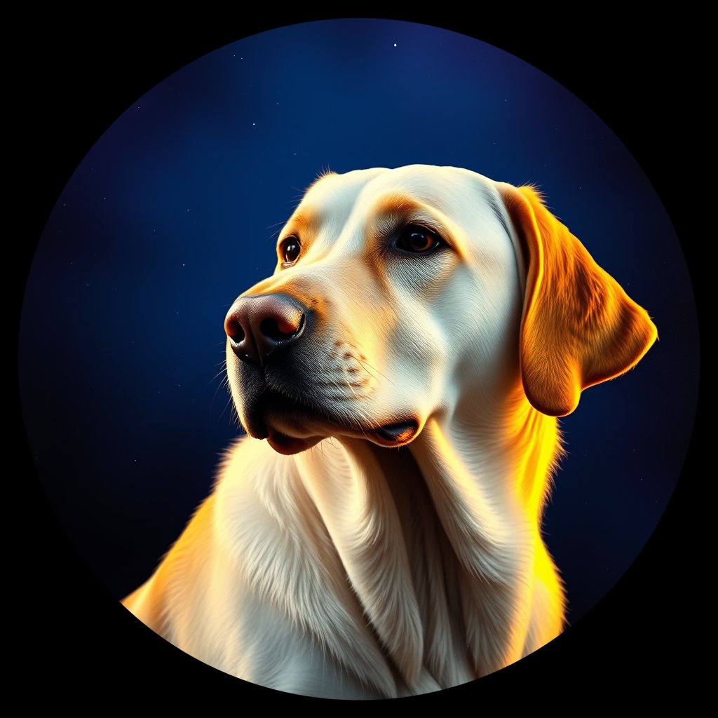 Cosmic medallion portrait of cHD11_100_cHD11_100, a Labrador Retriever
