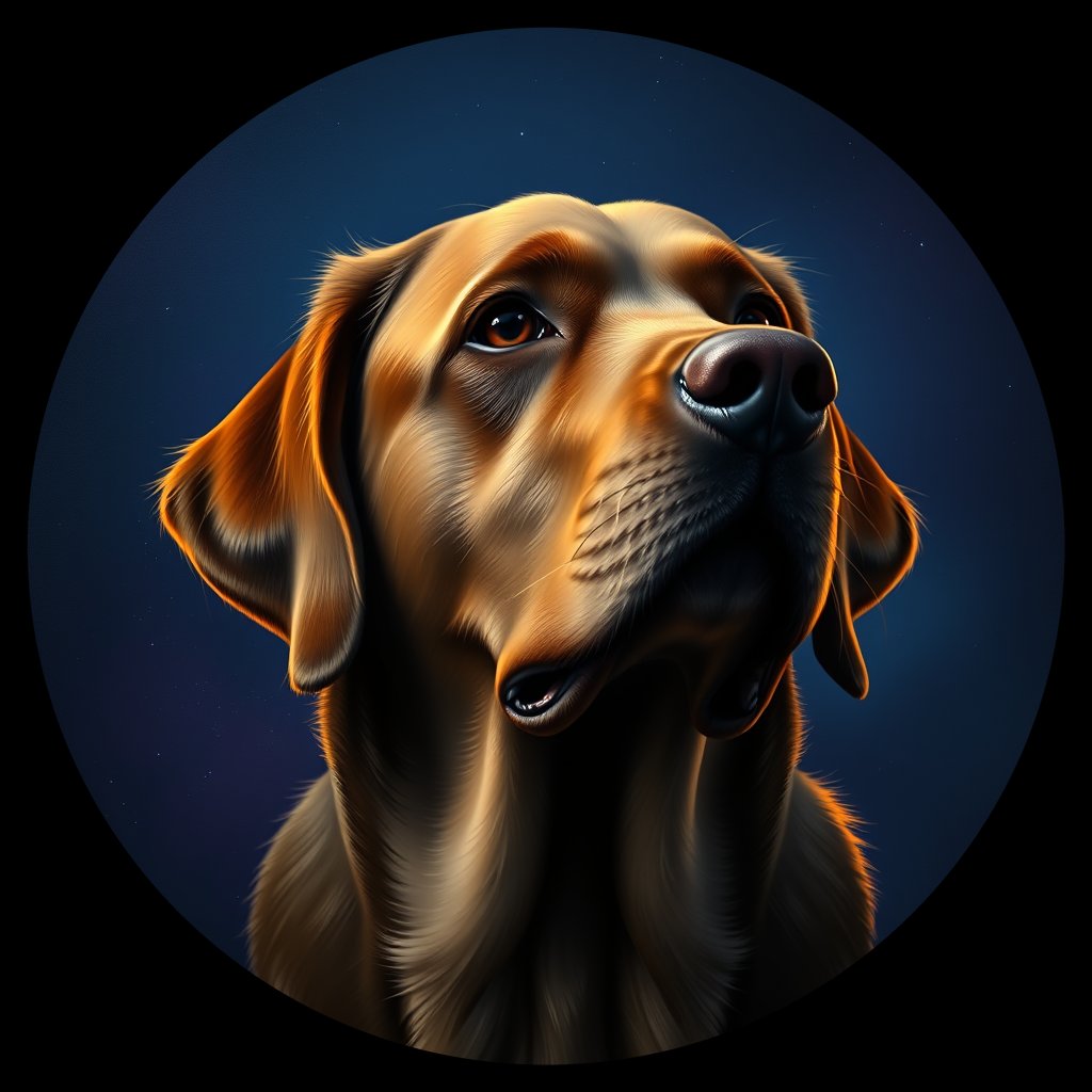 Cosmic medallion portrait of cHD11_105_cHD11_105, a Labrador Retriever