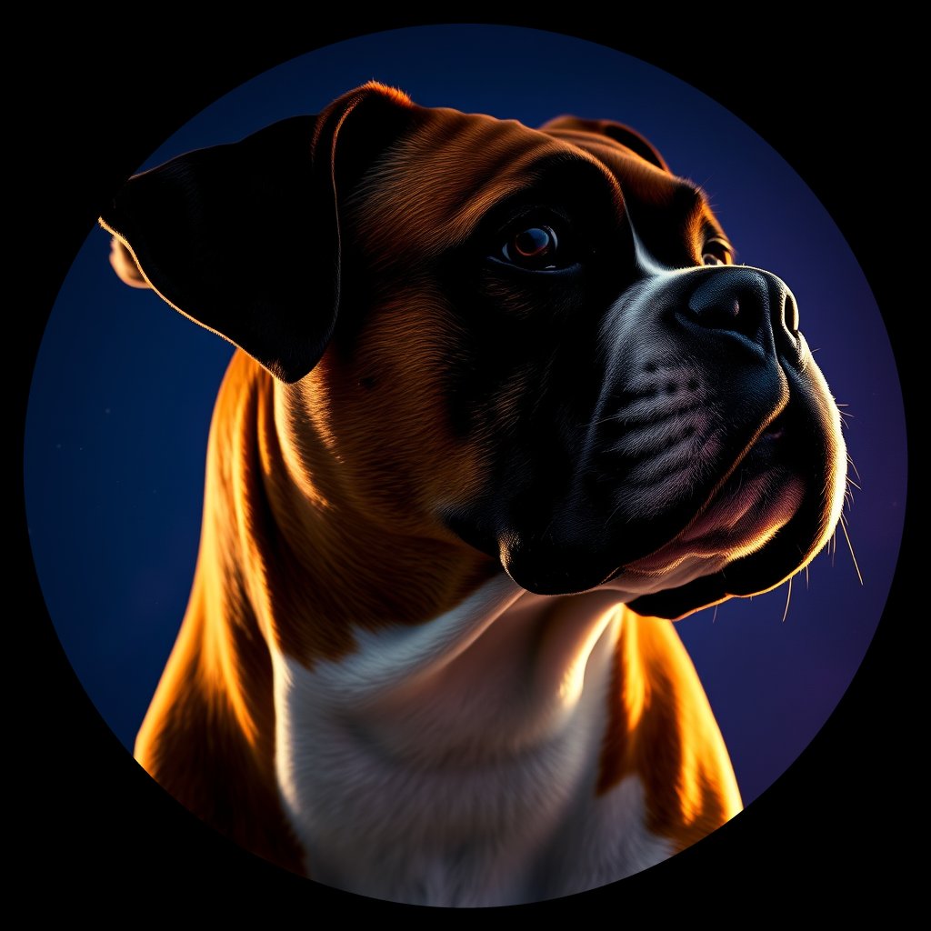 Cosmic medallion portrait of cHD11_109_cHD11_109, a Boxer
