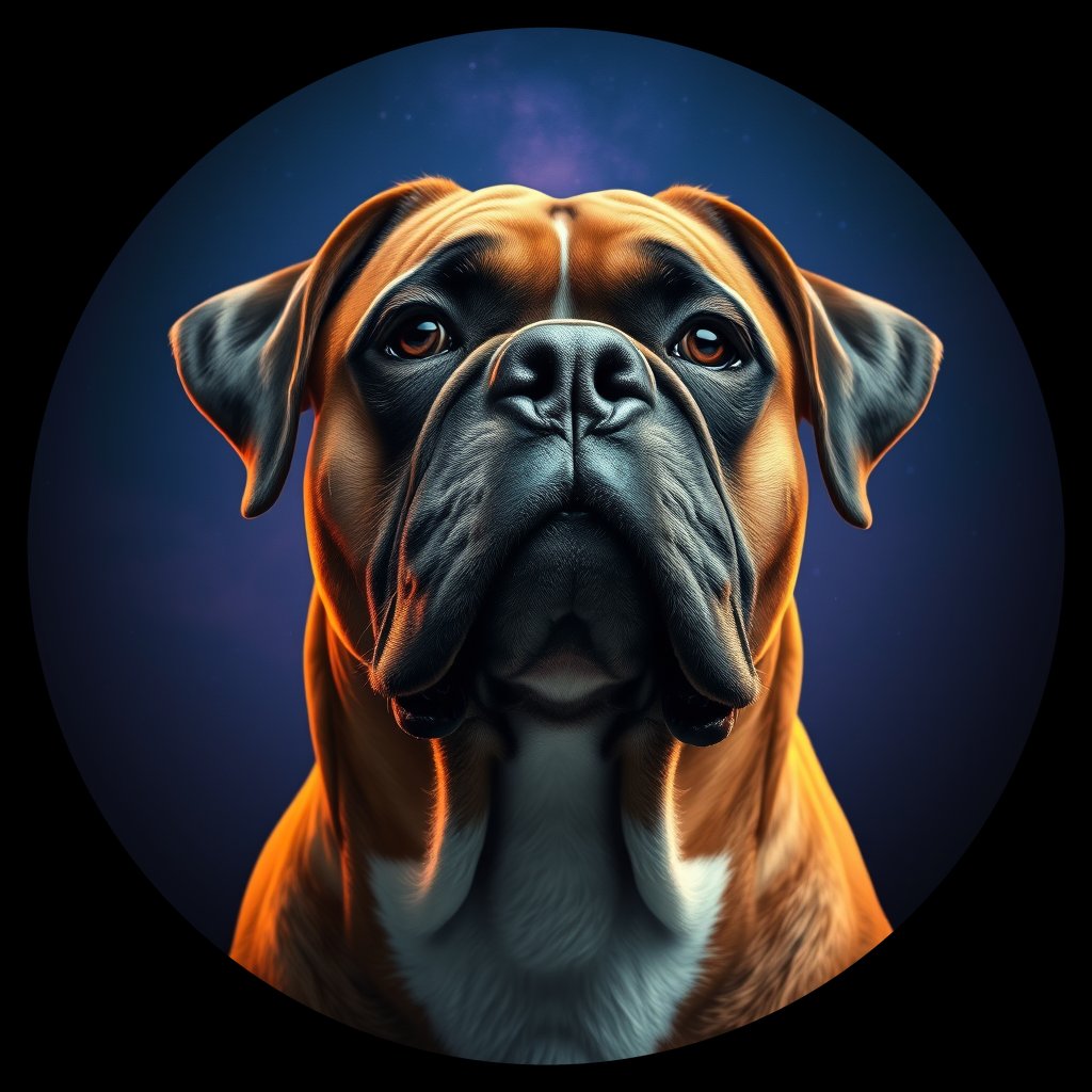 Cosmic medallion portrait of cHD11_112_cHD11_112, a Boxer