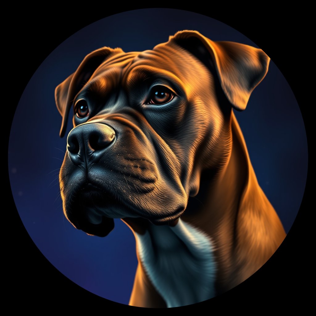 Cosmic medallion portrait of cHD11_124_cHD11_124, a Boxer