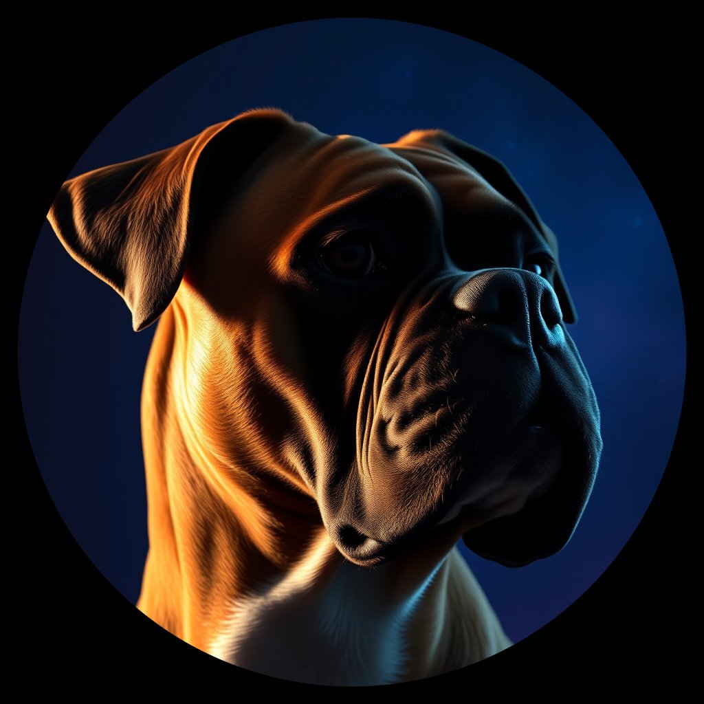 Cosmic medallion portrait of cHD11_125_cHD11_125, a Boxer