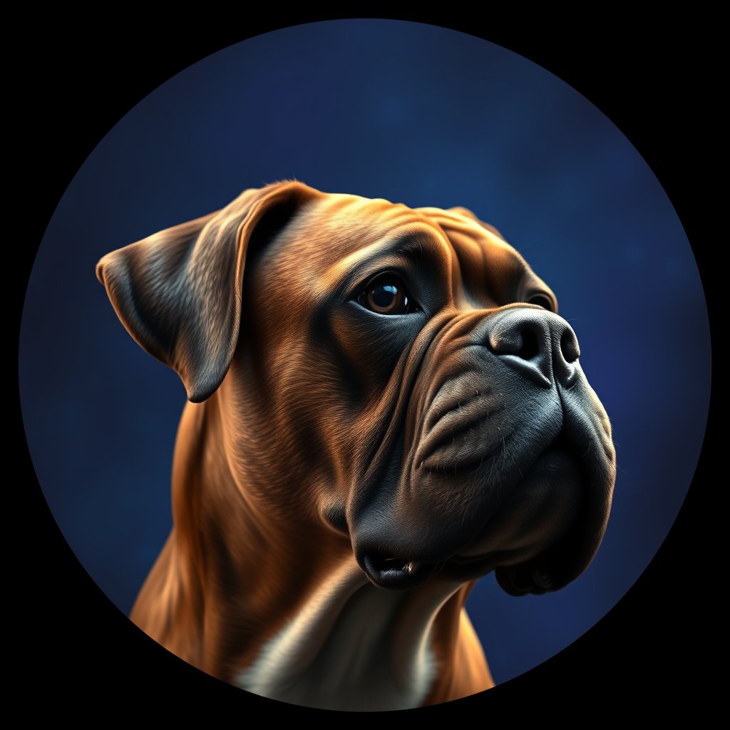 Cosmic medallion portrait of cHD11_126_cHD11_126, a Boxer