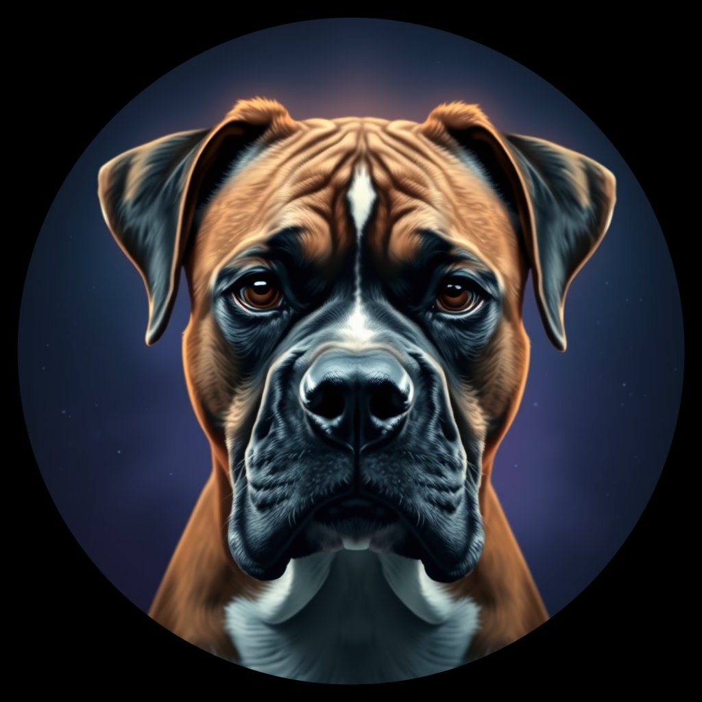Cosmic medallion portrait of cHD11_127_cHD11_127, a Boxer