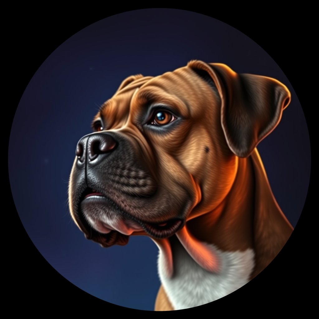 Cosmic medallion portrait of cHD11_128_cHD11_128, a Boxer