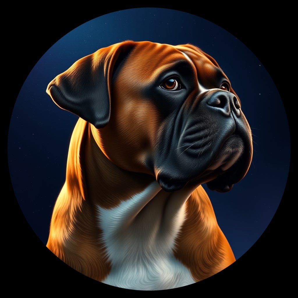 Cosmic medallion portrait of cHD11_129_cHD11_129, a Boxer