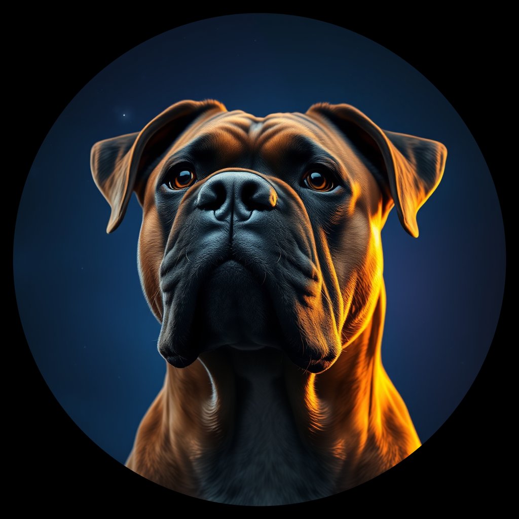 Cosmic medallion portrait of cHD11_130_cHD11_130, a Boxer