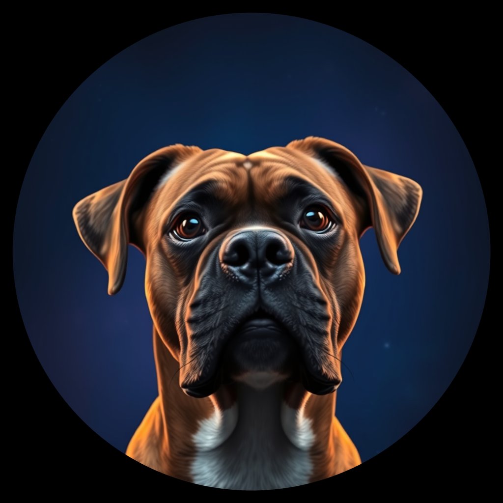 Cosmic medallion portrait of cHD11_131_cHD11_131, a Boxer