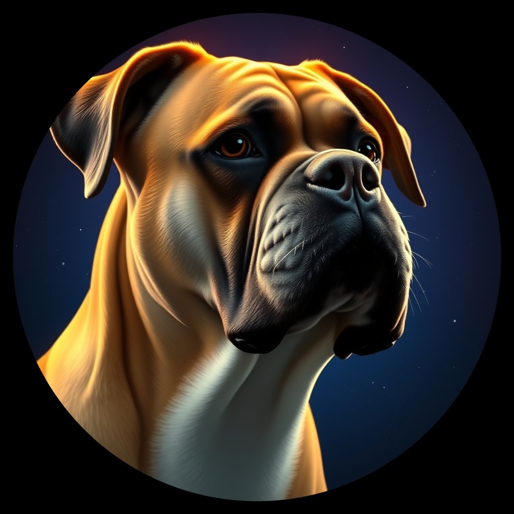 Cosmic medallion portrait of cHD11_132_cHD11_132, a Boxer