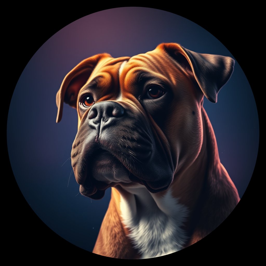 Cosmic medallion portrait of cHD11_134_cHD11_134, a Boxer