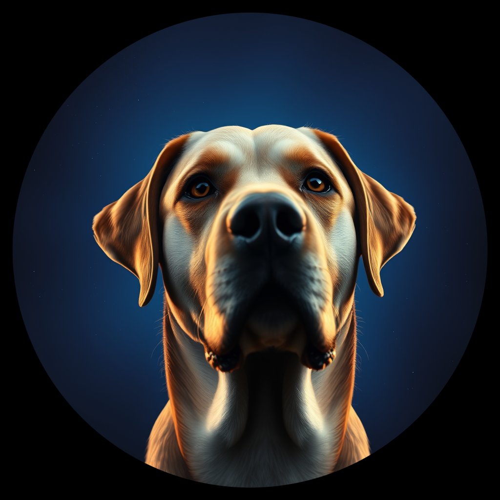 Cosmic medallion portrait of cHD11_137_cHD11_137, a Labrador Retriever