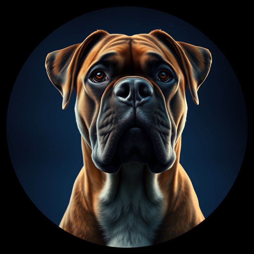 Cosmic medallion portrait of cHD11_142_cHD11_142, a Boxer