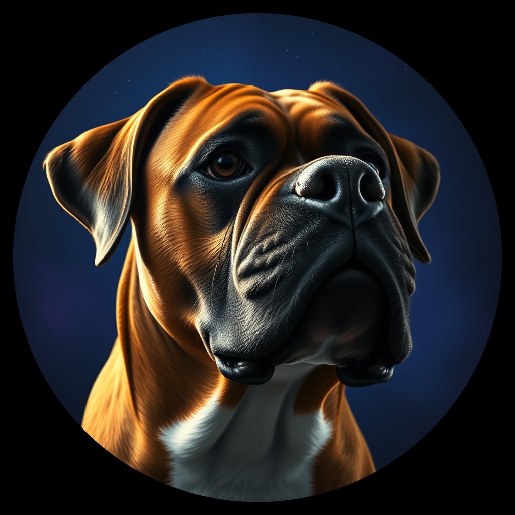 Cosmic medallion portrait of cHD11_144_cHD11_144, a Boxer
