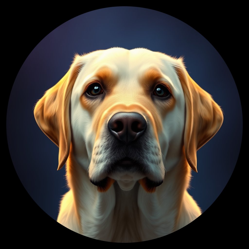 Cosmic medallion portrait of cHD11_151_cHD11_151, a Labrador Retriever