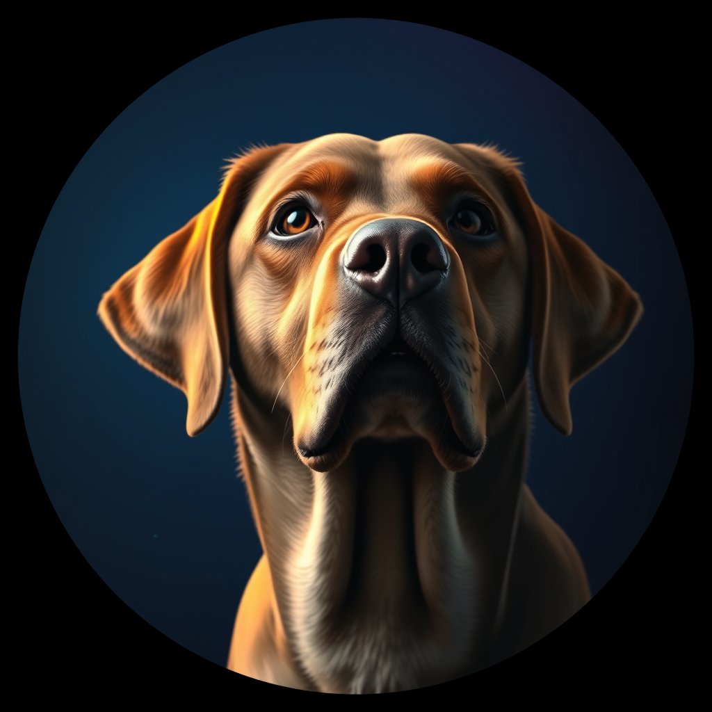 Cosmic medallion portrait of cHD11_160_cHD11_160, a Labrador Retriever