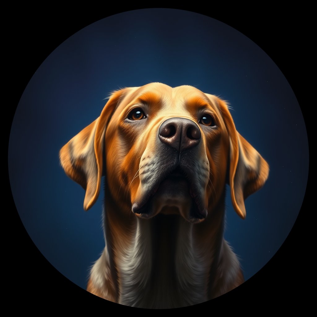 Cosmic medallion portrait of cHD11_178_cHD11_178, a Labrador Retriever