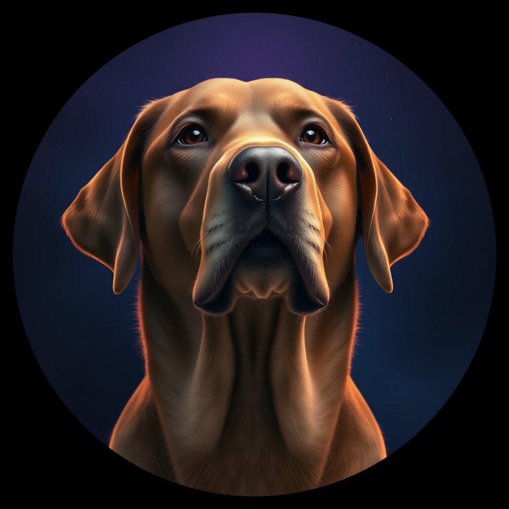Cosmic medallion portrait of cHD11_181_cHD11_181, a Labrador Retriever