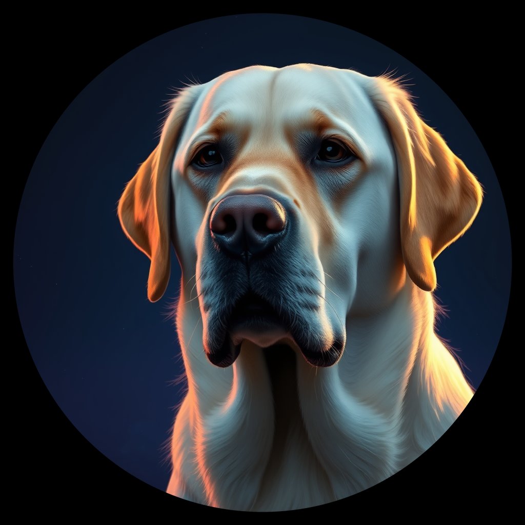 Cosmic medallion portrait of cHD11_183_cHD11_183, a Labrador Retriever