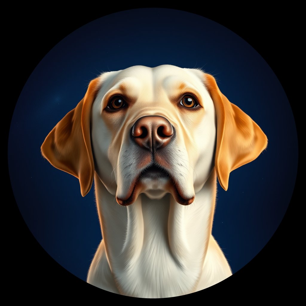 Cosmic medallion portrait of cHD11_38_cHD11_38, a Labrador Retriever