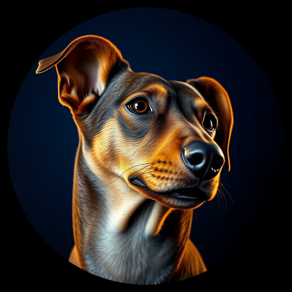 Cosmic medallion portrait of cHD11_40_cHD11_40, a Dachshund
