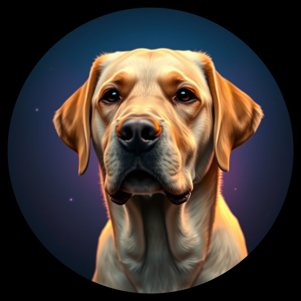 Cosmic medallion portrait of cHD11_41_cHD11_41, a Labrador Retriever