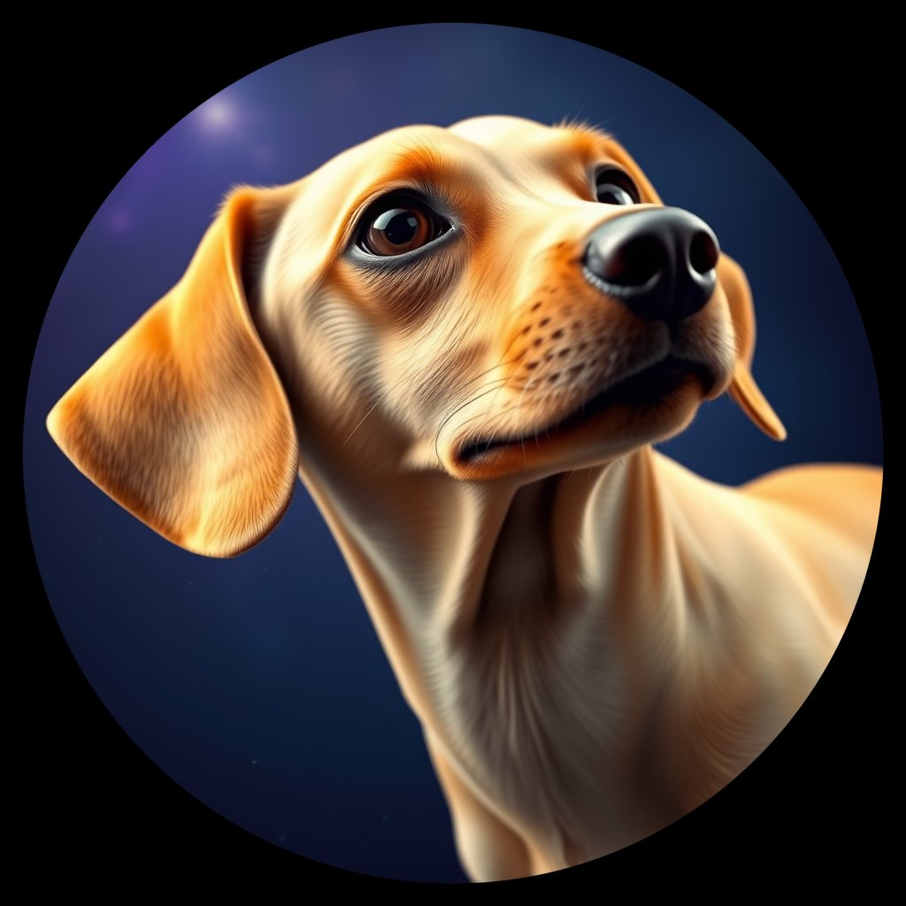 Cosmic medallion portrait of cHD11_42_cHD11_42, a Dachshund